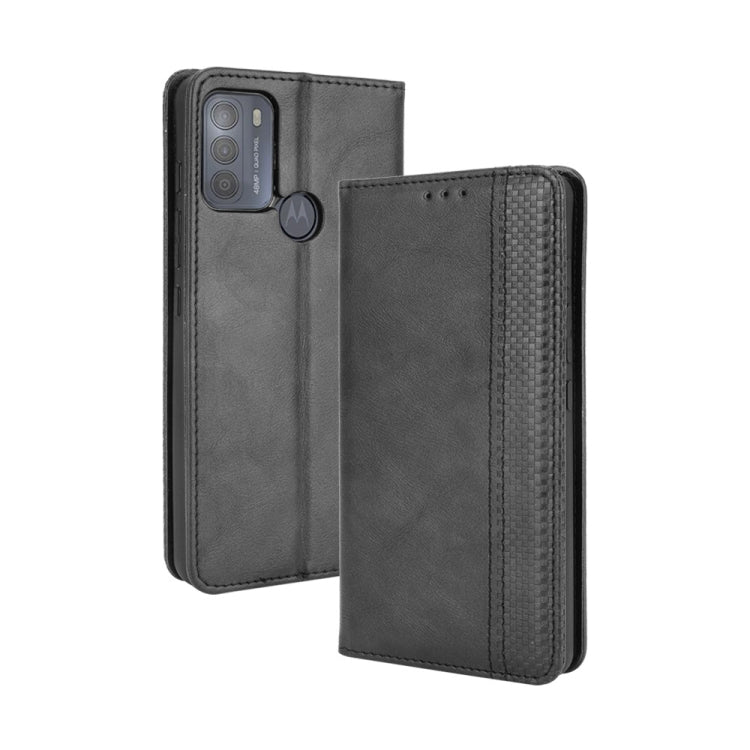 For Motorola Moto G50 Magnetic Buckle Retro Crazy Horse Texture Horizontal Flip Leather Case with Holder & Card Slots & Photo Frame