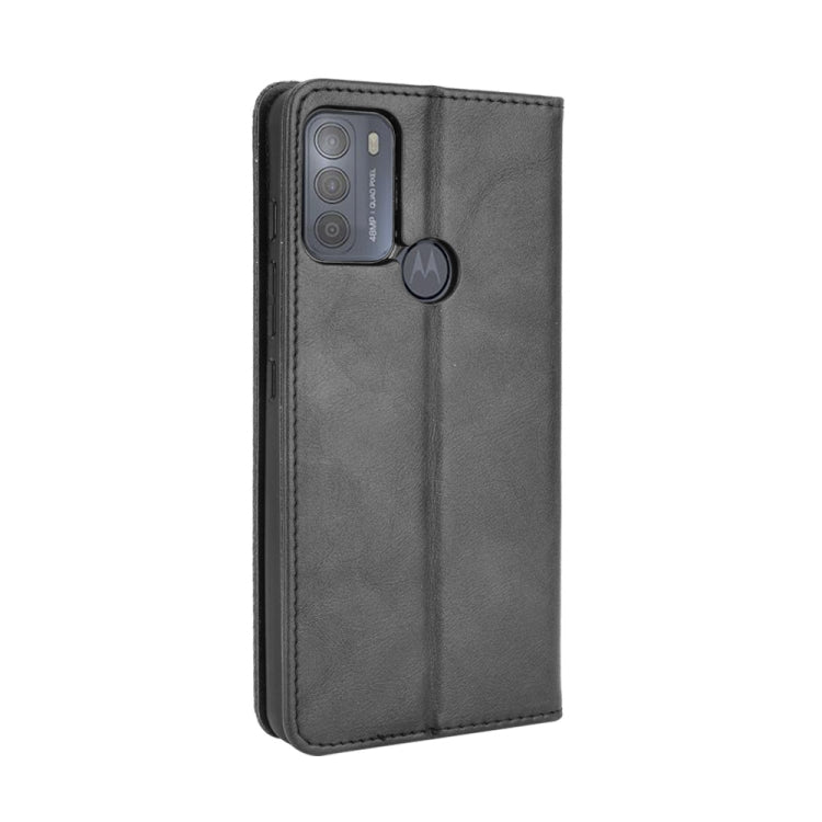 For Motorola Moto G50 Magnetic Buckle Retro Crazy Horse Texture Horizontal Flip Leather Case with Holder & Card Slots & Photo Frame