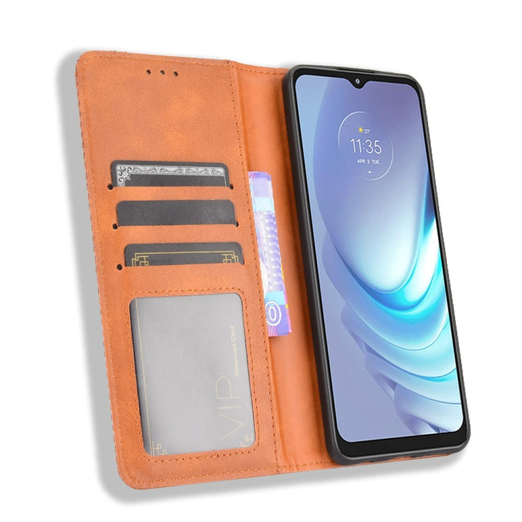 For Motorola Moto G50 Magnetic Buckle Retro Crazy Horse Texture Horizontal Flip Leather Case with Holder & Card Slots & Photo Frame