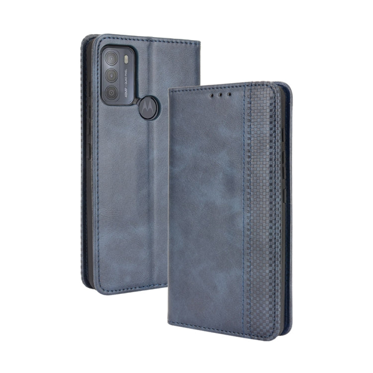 For Motorola Moto G50 Magnetic Buckle Retro Crazy Horse Texture Horizontal Flip Leather Case with Holder & Card Slots & Photo Frame