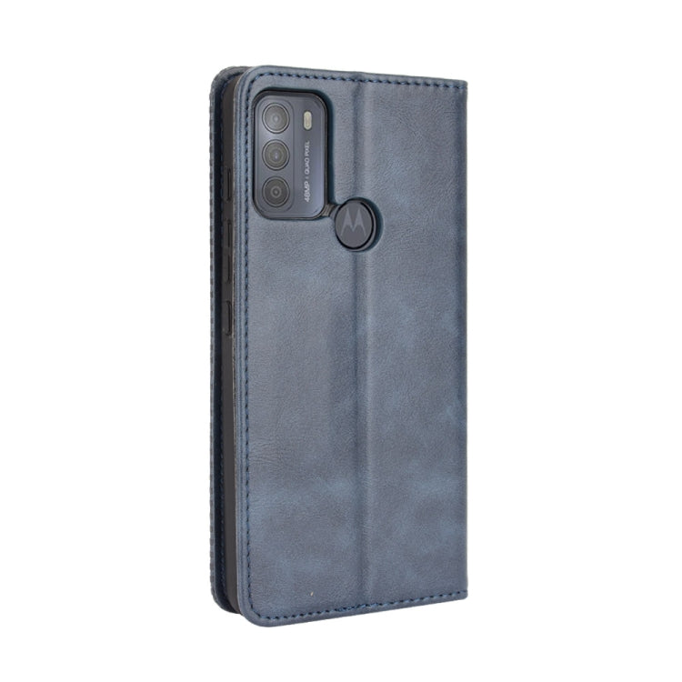 For Motorola Moto G50 Magnetic Buckle Retro Crazy Horse Texture Horizontal Flip Leather Case with Holder & Card Slots & Photo Frame