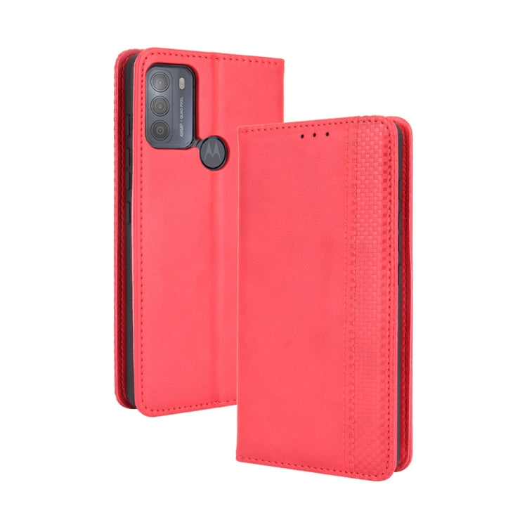 For Motorola Moto G50 Magnetic Buckle Retro Crazy Horse Texture Horizontal Flip Leather Case with Holder & Card Slots & Photo Frame