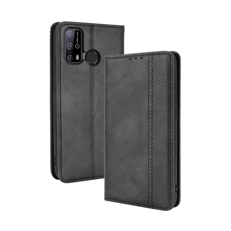 For Oukitel C23 Pro Magnetic Buckle Retro Crazy Horse Texture Horizontal Flip Leather Case with Holder & Card Slots & Photo Frame