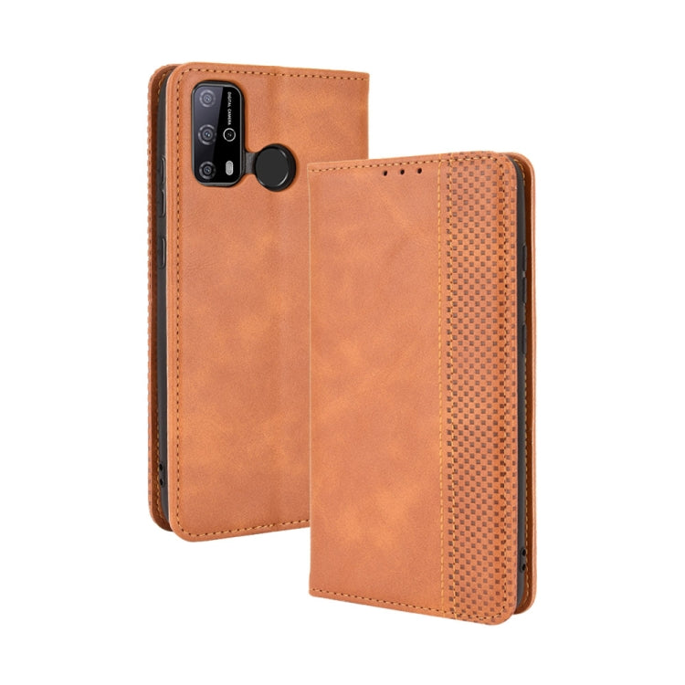 For Oukitel C23 Pro Magnetic Buckle Retro Crazy Horse Texture Horizontal Flip Leather Case with Holder & Card Slots & Photo Frame