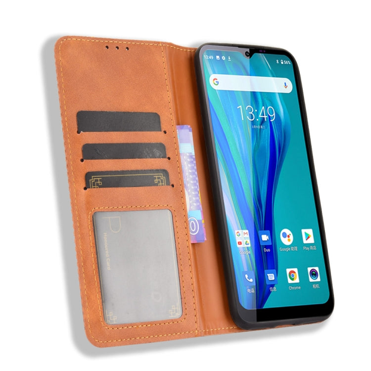 For Oukitel C23 Pro Magnetic Buckle Retro Crazy Horse Texture Horizontal Flip Leather Case with Holder & Card Slots & Photo Frame