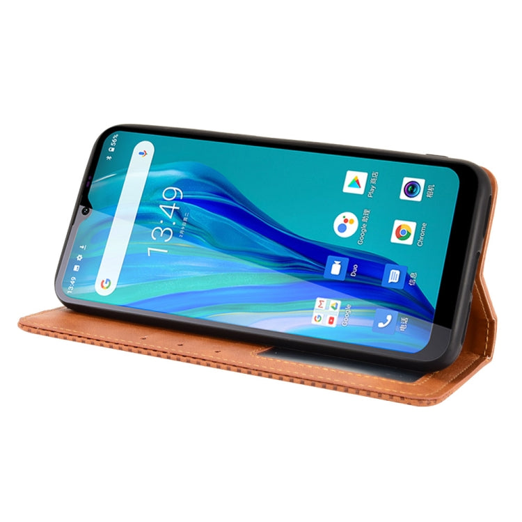 For Oukitel C23 Pro Magnetic Buckle Retro Crazy Horse Texture Horizontal Flip Leather Case with Holder & Card Slots & Photo Frame