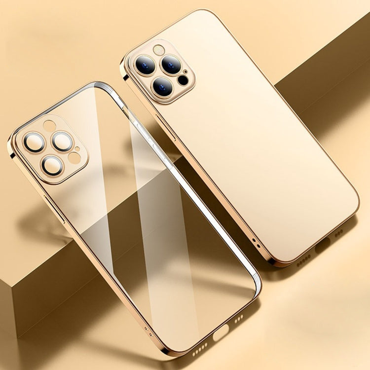 For iPhone 12 Anti-fingerprint Frosted Electroplating Protective Case with Camera Film