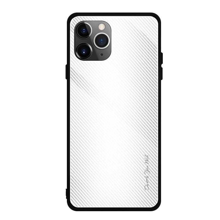 For iPhone 11 Carbon Fiber Texture Gradient Color Glass Case