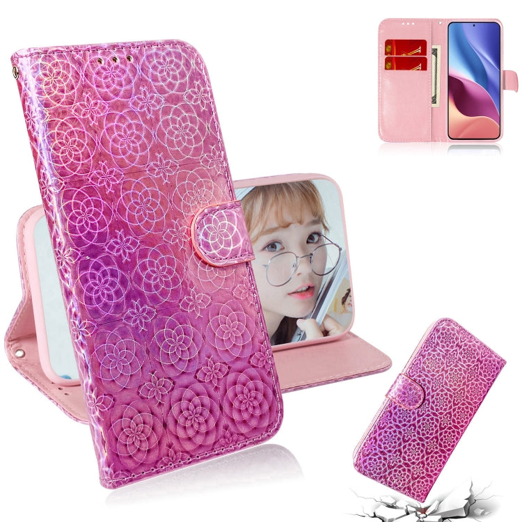 For Xiaomi Redmi K40 / K40 Pro / Poco F3 Solid Color Colorful Magnetic Buckle Horizontal Flip PU Leather Case with Holder & Card Slots & Wallet & Lanyard