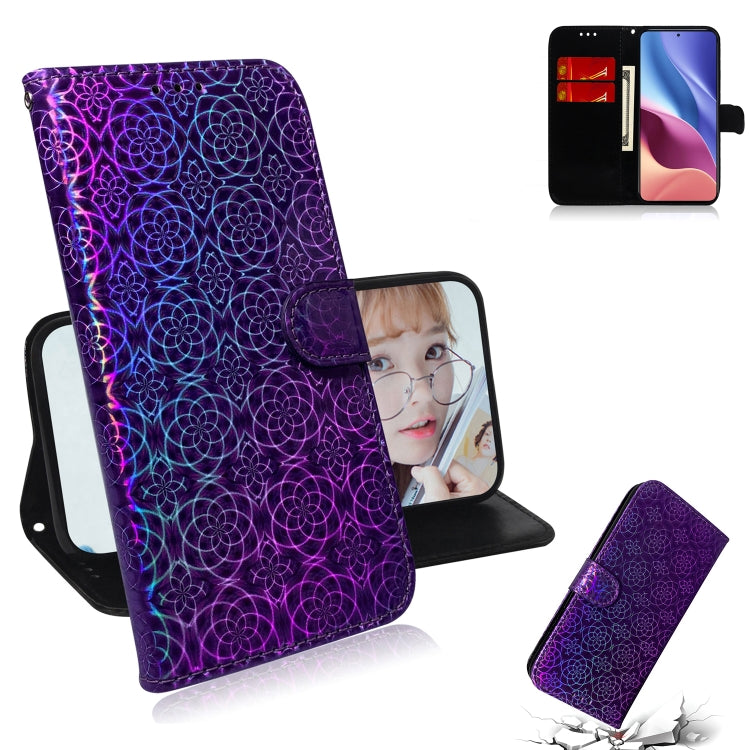 For Xiaomi Redmi K40 / K40 Pro / Poco F3 Solid Color Colorful Magnetic Buckle Horizontal Flip PU Leather Case with Holder & Card Slots & Wallet & Lanyard
