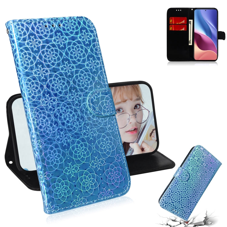 For Xiaomi Redmi K40 / K40 Pro / Poco F3 Solid Color Colorful Magnetic Buckle Horizontal Flip PU Leather Case with Holder & Card Slots & Wallet & Lanyard