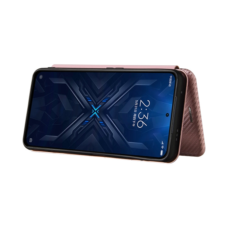 For Xiaomi Black Shark 4 / 4 Pro Carbon Fiber Texture Horizontal Flip TPU + PC + PU Leather Case with Card Slot