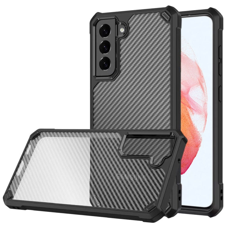 Carbon Fiber Acrylic Shockproof Protective Case For Samsung Galaxy S21 5G