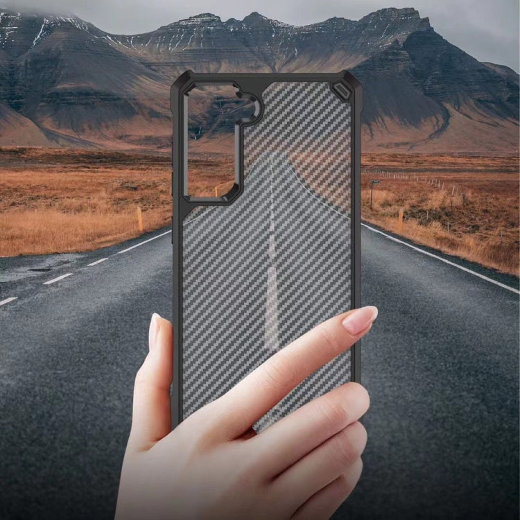 Carbon Fiber Acrylic Shockproof Protective Case For Samsung Galaxy S21 5G
