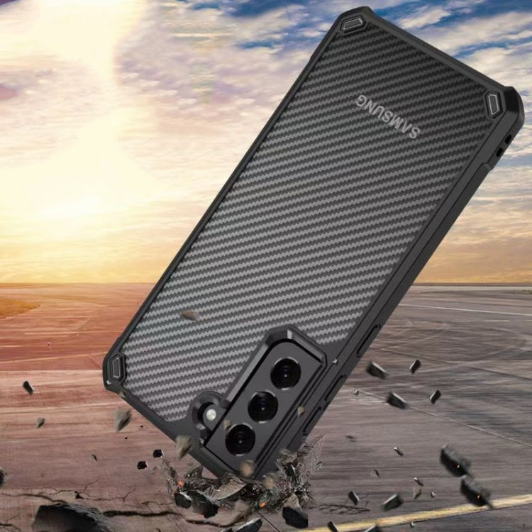 Carbon Fiber Acrylic Shockproof Protective Case For Samsung Galaxy S21 5G