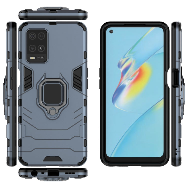 For OPPO A54 4G Shockproof PC + TPU Protective Case with Magnetic Ring Holder