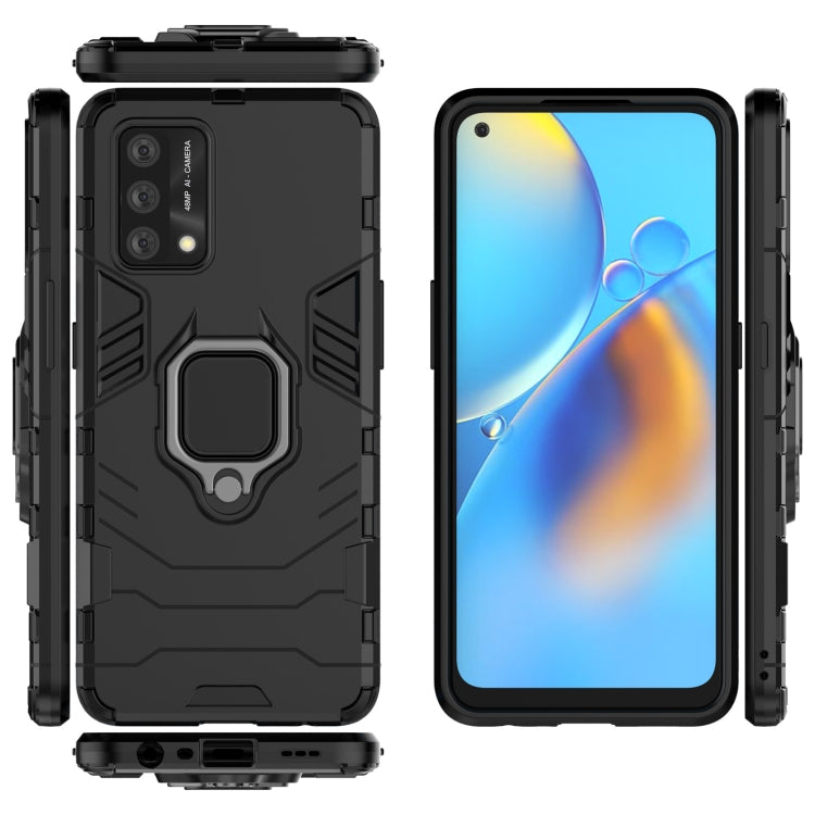 For OPPO A74 4G Shockproof PC + TPU Protective Case with Magnetic Ring Holder