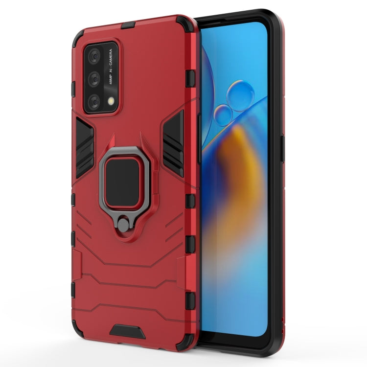 For OPPO A74 4G Shockproof PC + TPU Protective Case with Magnetic Ring Holder