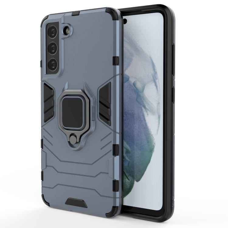 For Samsung Galaxy S21 FE Shockproof PC + TPU Protective Case with Magnetic Ring Holder