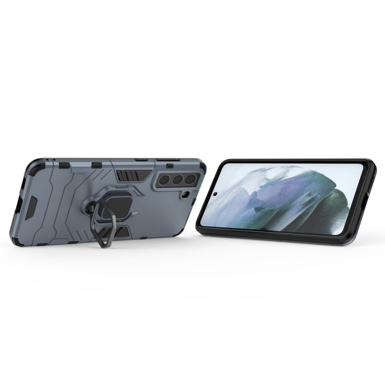 For Samsung Galaxy S21 FE Shockproof PC + TPU Protective Case with Magnetic Ring Holder