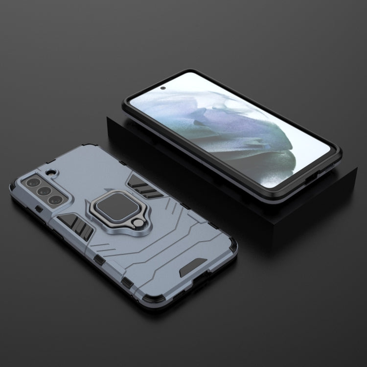 For Samsung Galaxy S21 FE Shockproof PC + TPU Protective Case with Magnetic Ring Holder