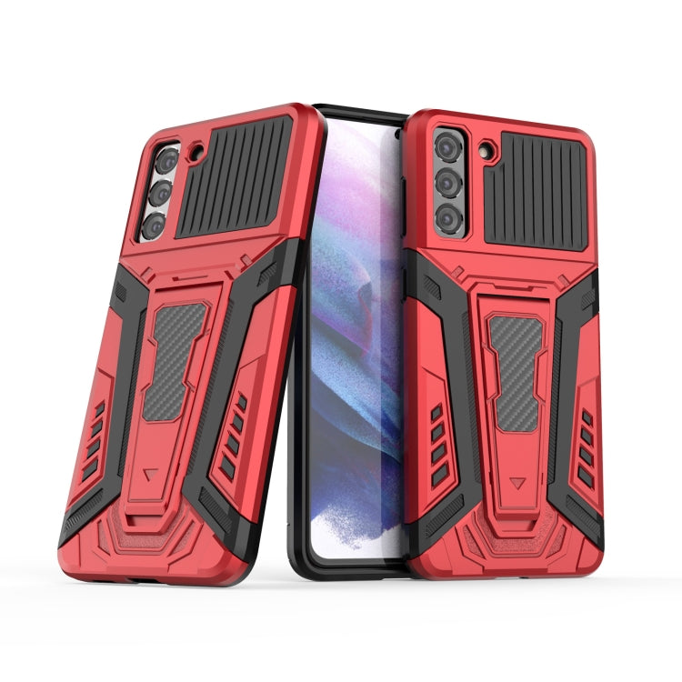 For Samsung Galaxy S21+ 5G War Chariot Series Armor All-inclusive Shockproof PC + TPU Protective Case with Invisible Holder