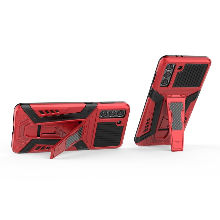 For Samsung Galaxy S21+ 5G War Chariot Series Armor All-inclusive Shockproof PC + TPU Protective Case with Invisible Holder