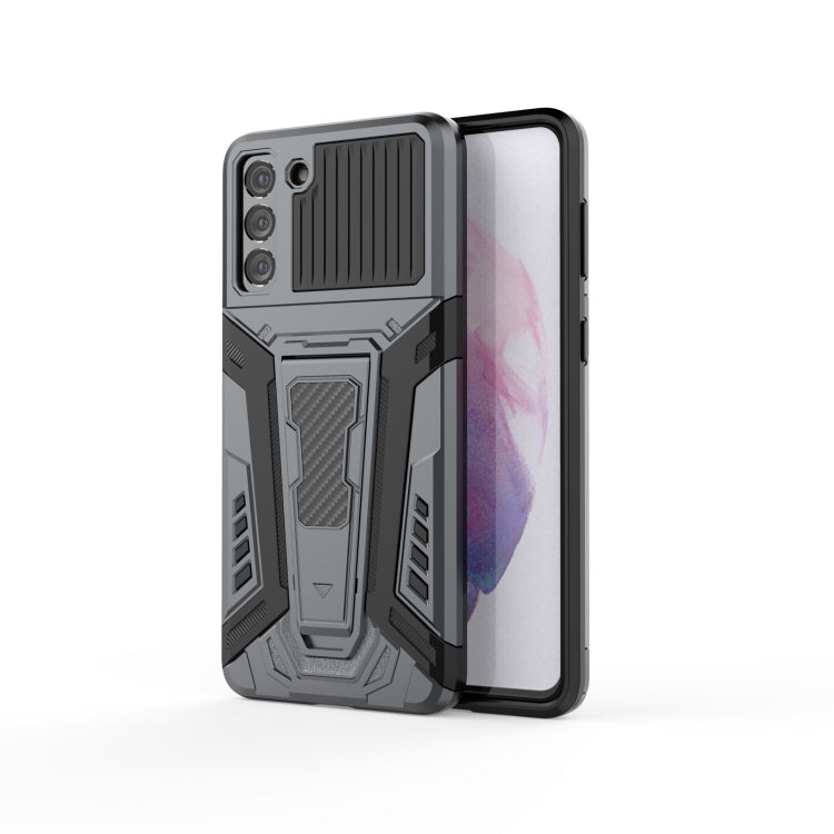 For Samsung Galaxy S21+ 5G War Chariot Series Armor All-inclusive Shockproof PC + TPU Protective Case with Invisible Holder