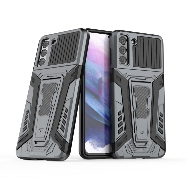 For Samsung Galaxy S21+ 5G War Chariot Series Armor All-inclusive Shockproof PC + TPU Protective Case with Invisible Holder