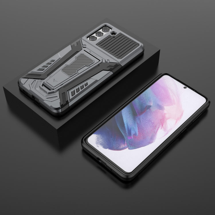 For Samsung Galaxy S21+ 5G War Chariot Series Armor All-inclusive Shockproof PC + TPU Protective Case with Invisible Holder