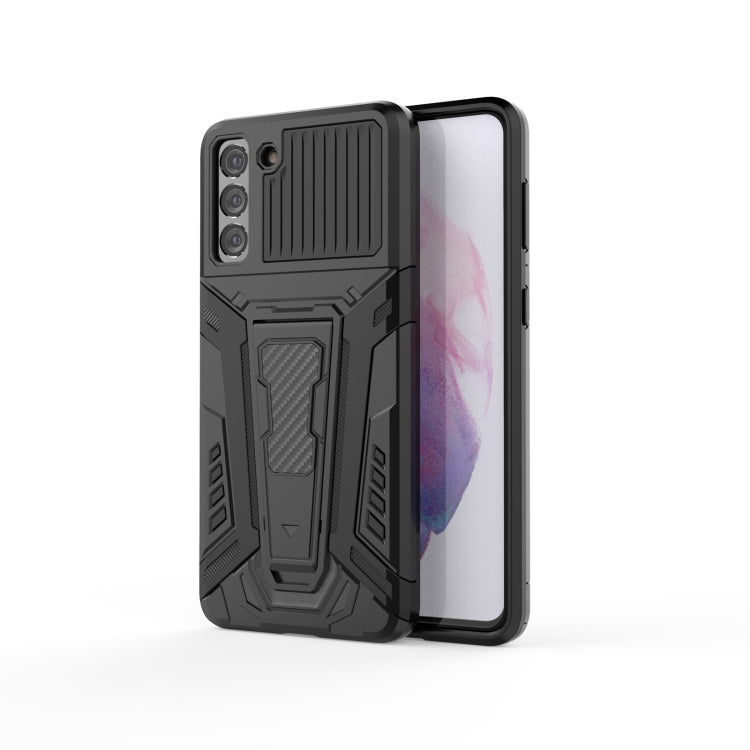 For Samsung Galaxy S21+ 5G War Chariot Series Armor All-inclusive Shockproof PC + TPU Protective Case with Invisible Holder