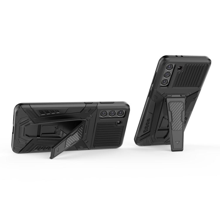 For Samsung Galaxy S21+ 5G War Chariot Series Armor All-inclusive Shockproof PC + TPU Protective Case with Invisible Holder