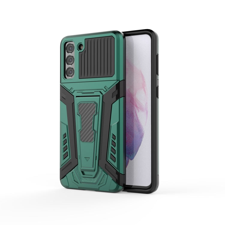 For Samsung Galaxy S21+ 5G War Chariot Series Armor All-inclusive Shockproof PC + TPU Protective Case with Invisible Holder