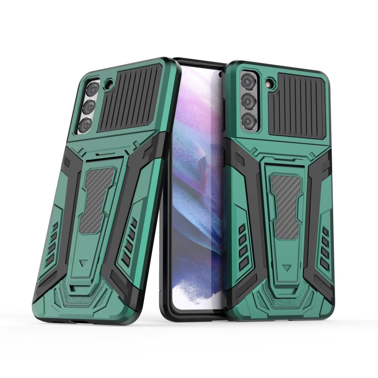 For Samsung Galaxy S21+ 5G War Chariot Series Armor All-inclusive Shockproof PC + TPU Protective Case with Invisible Holder