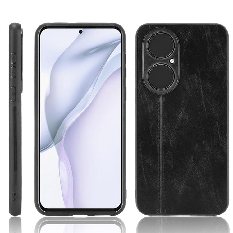 For Huawei P50 Shockproof Sewing Cow Pattern Skin PC + PU + TPU Case