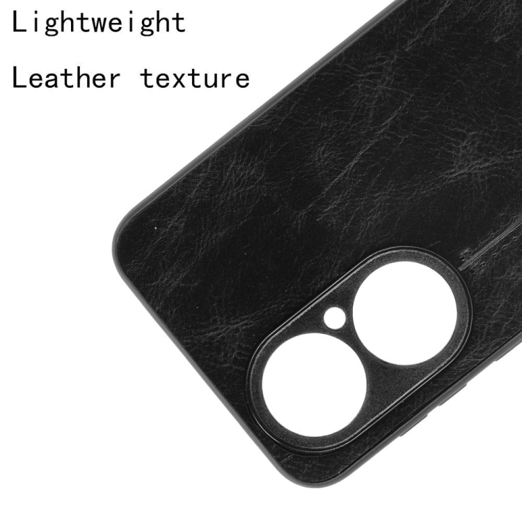 For Huawei P50 Shockproof Sewing Cow Pattern Skin PC + PU + TPU Case