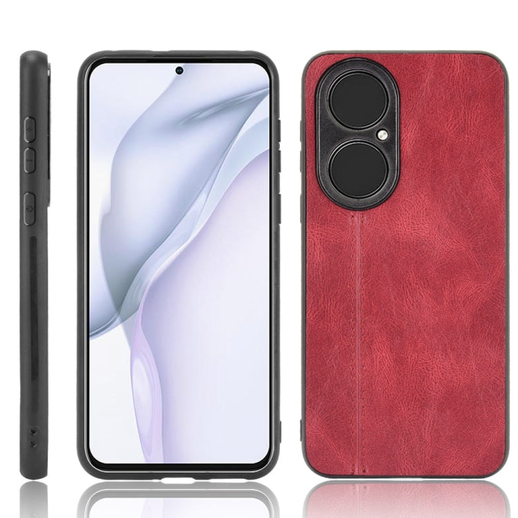 For Huawei P50 Shockproof Sewing Cow Pattern Skin PC + PU + TPU Case