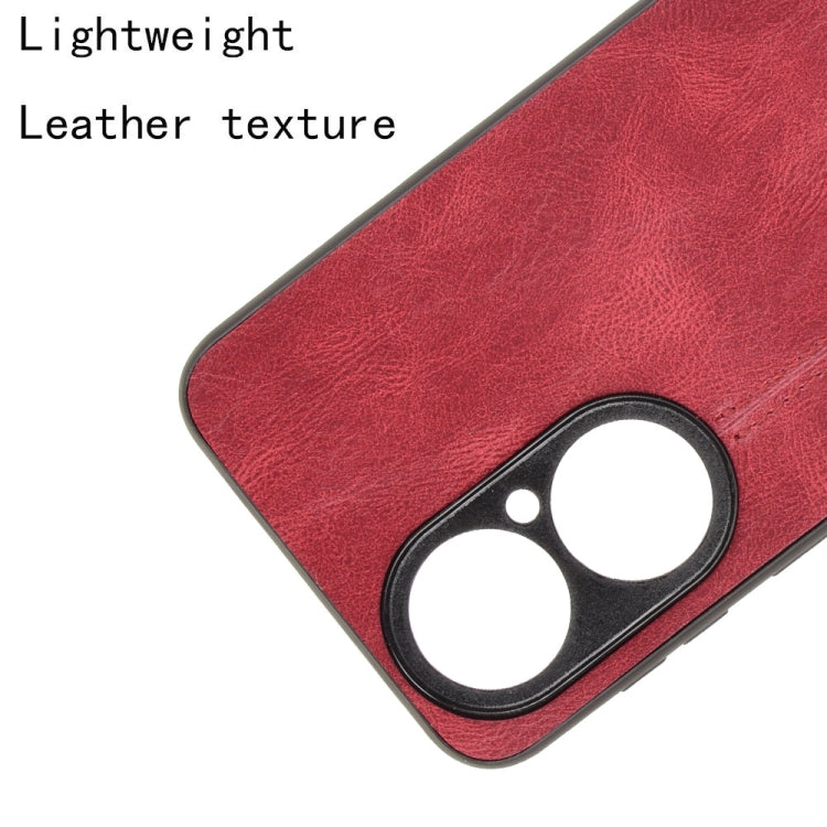 For Huawei P50 Shockproof Sewing Cow Pattern Skin PC + PU + TPU Case