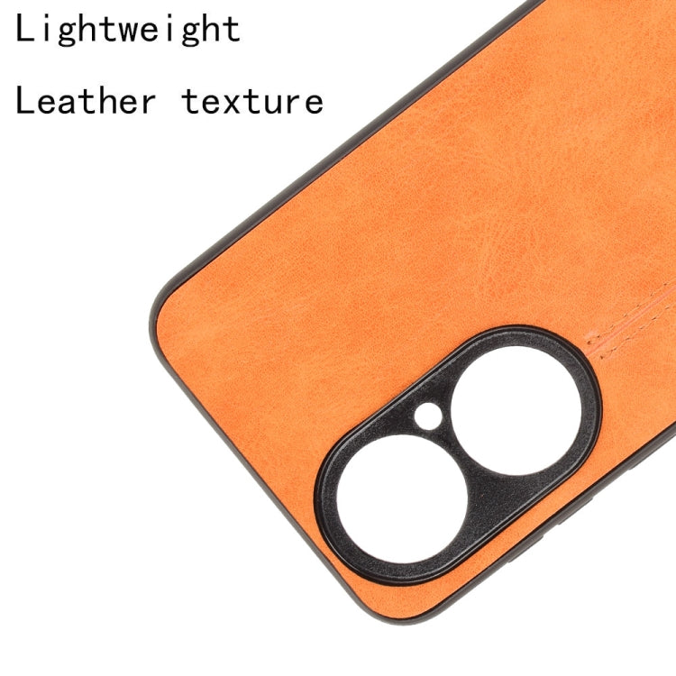 For Huawei P50 Shockproof Sewing Cow Pattern Skin PC + PU + TPU Case