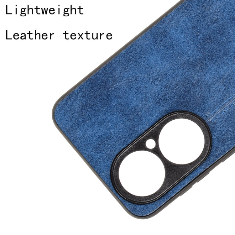 For Huawei P50 Shockproof Sewing Cow Pattern Skin PC + PU + TPU Case
