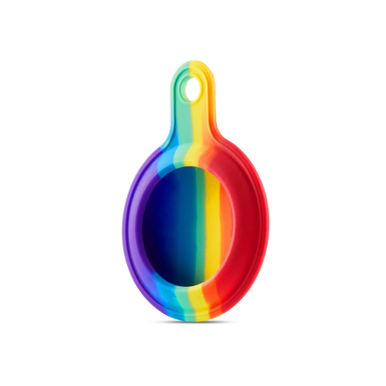 Shockproof Anti-scratch Rainbow Silicone Protective Case Cover with Hang Loop for AirTag