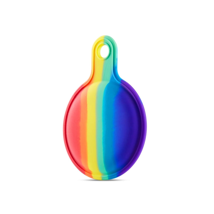 Shockproof Anti-scratch Rainbow Silicone Protective Case Cover with Hang Loop for AirTag