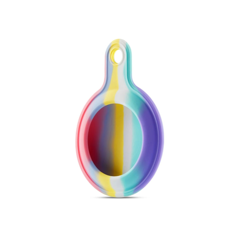 Shockproof Anti-scratch Rainbow Silicone Protective Case Cover with Hang Loop for AirTag