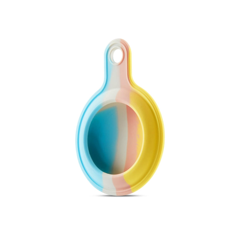 Shockproof Anti-scratch Rainbow Silicone Protective Case Cover with Hang Loop for AirTag