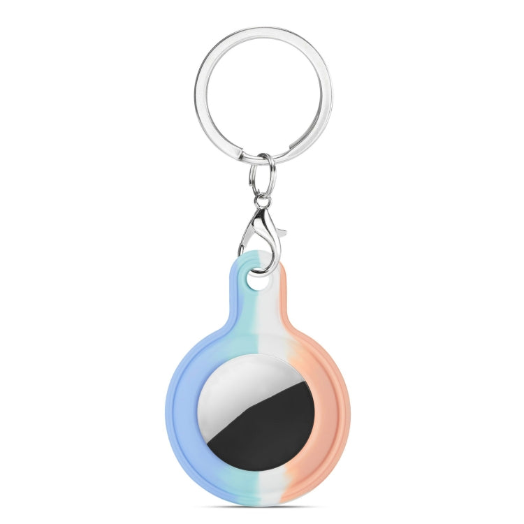 Shockproof Anti-scratch Rainbow Silicone Protective Case Cover with Hang Loop for AirTag