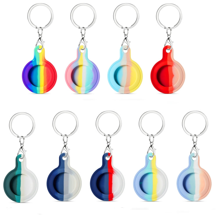 Shockproof Anti-scratch Rainbow Silicone Protective Case Cover with Hang Loop for AirTag