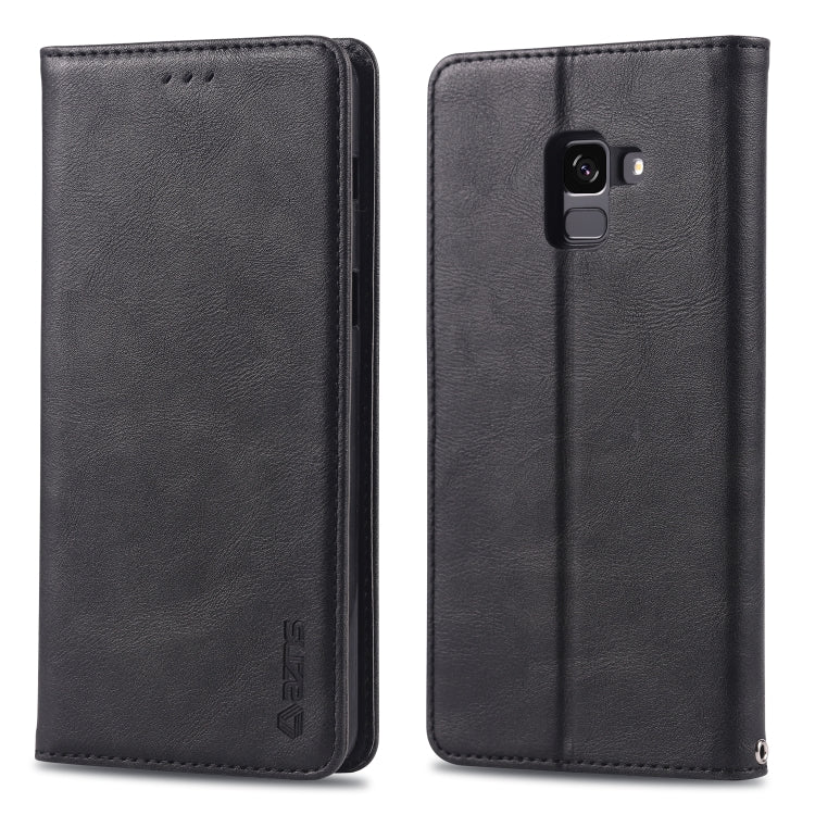 For Galaxy A6 2018 AZNS Retro Texture Magnetic Horizontal Flip PU Leather Case with Holder & Card Slots & Photo Frame