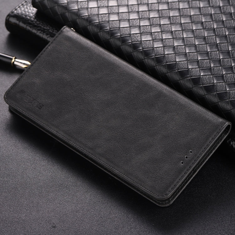 For Galaxy A6 Plus 2018 AZNS Retro Texture Magnetic Horizontal Flip PU Leather Case with Holder & Card Slots & Photo Frame