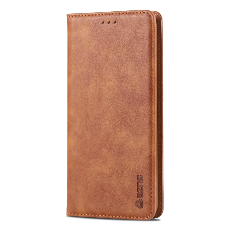 For Galaxy A6 Plus 2018 AZNS Retro Texture Magnetic Horizontal Flip PU Leather Case with Holder & Card Slots & Photo Frame