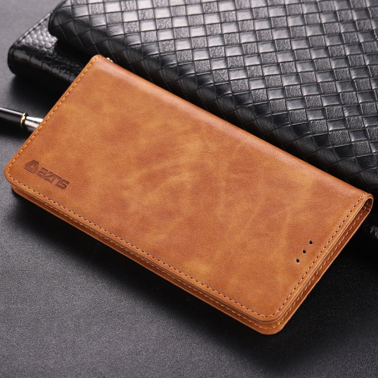 For Galaxy A6 Plus 2018 AZNS Retro Texture Magnetic Horizontal Flip PU Leather Case with Holder & Card Slots & Photo Frame